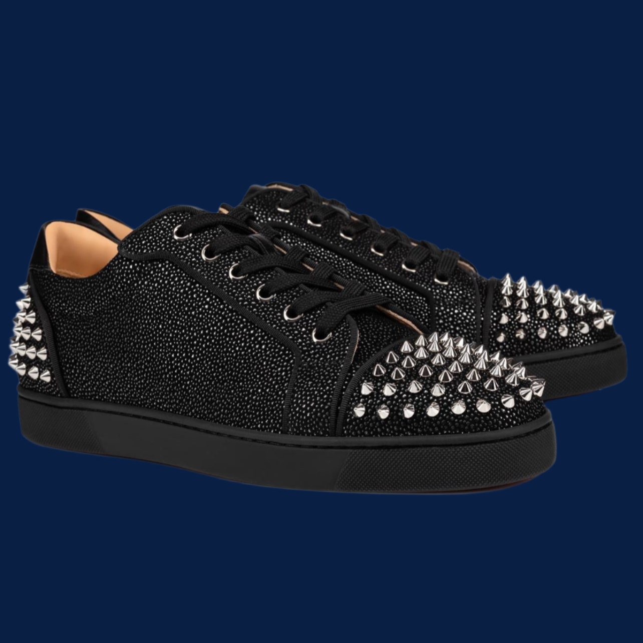 Black Signature Red Bottom Spark Low-Tops