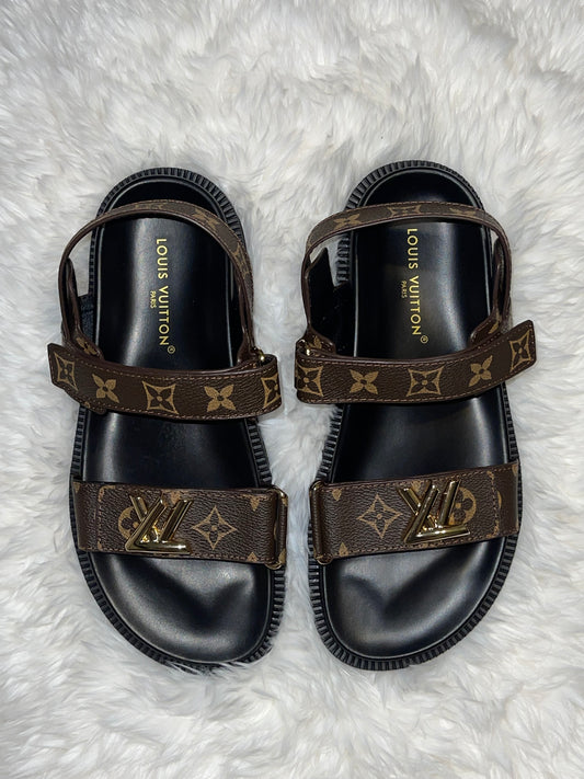 Louis Vuitton Sunset Flat Comfort Sandals Monogram Brown