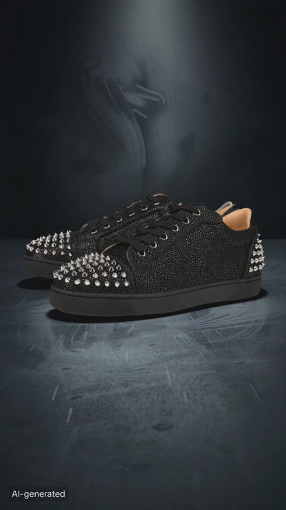 Black Signature Red Bottom Spark Low-Tops